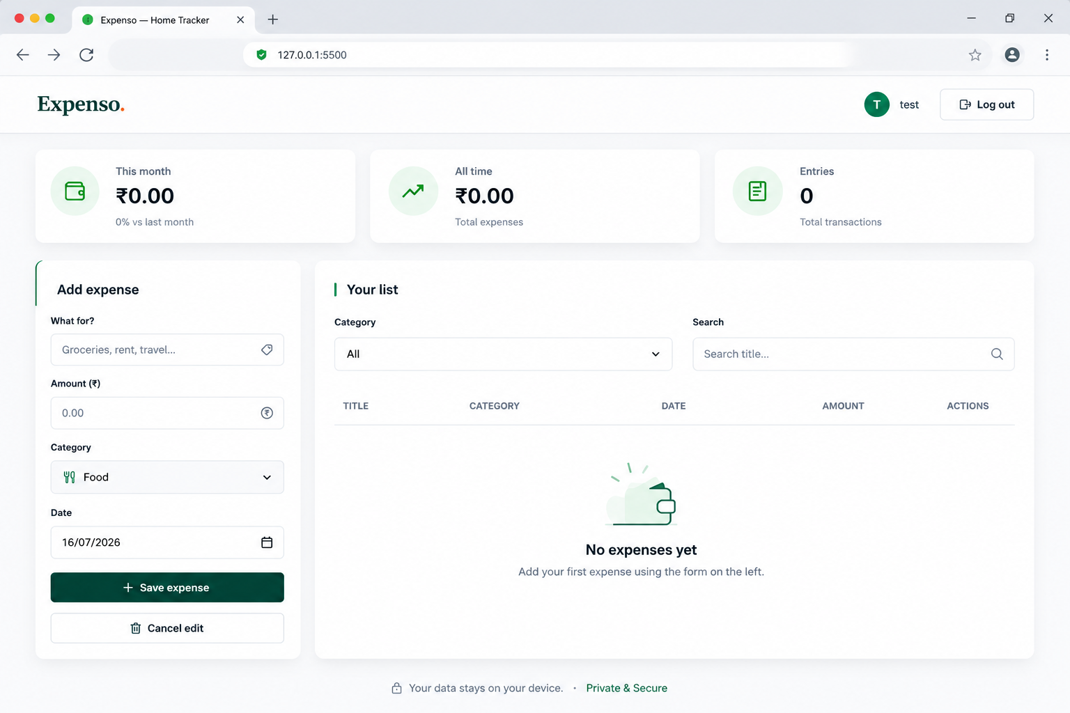Analytics Desktop View